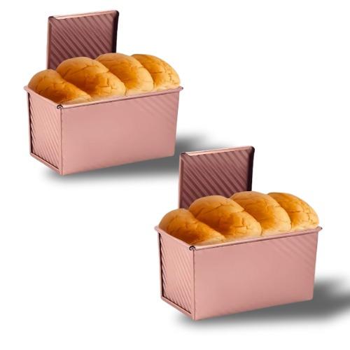 FIDZ PAN Loaf Pan with Lid, 1 lb Dough Capacity Non-Stick Bakeware for Baking Bread, Carbon Steel Corrugated Bread Loaf Pan with Lid Baked Sturdy