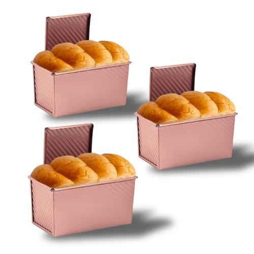 FIDZ PAN Loaf Pan with Lid, 1 lb Dough Capacity Non-Stick Bakeware for Baking Bread, Carbon Steel Corrugated Bread Loaf Pan with Lid Baked Sturdy