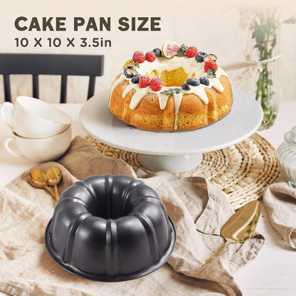 9’’ Non-stick Cake Pan, Heavy Duty Carbon Steel Fluted Tube Round Bundt Baking Pan, Pound, Bundt Pan, Tube Bakeware, Cake Mold