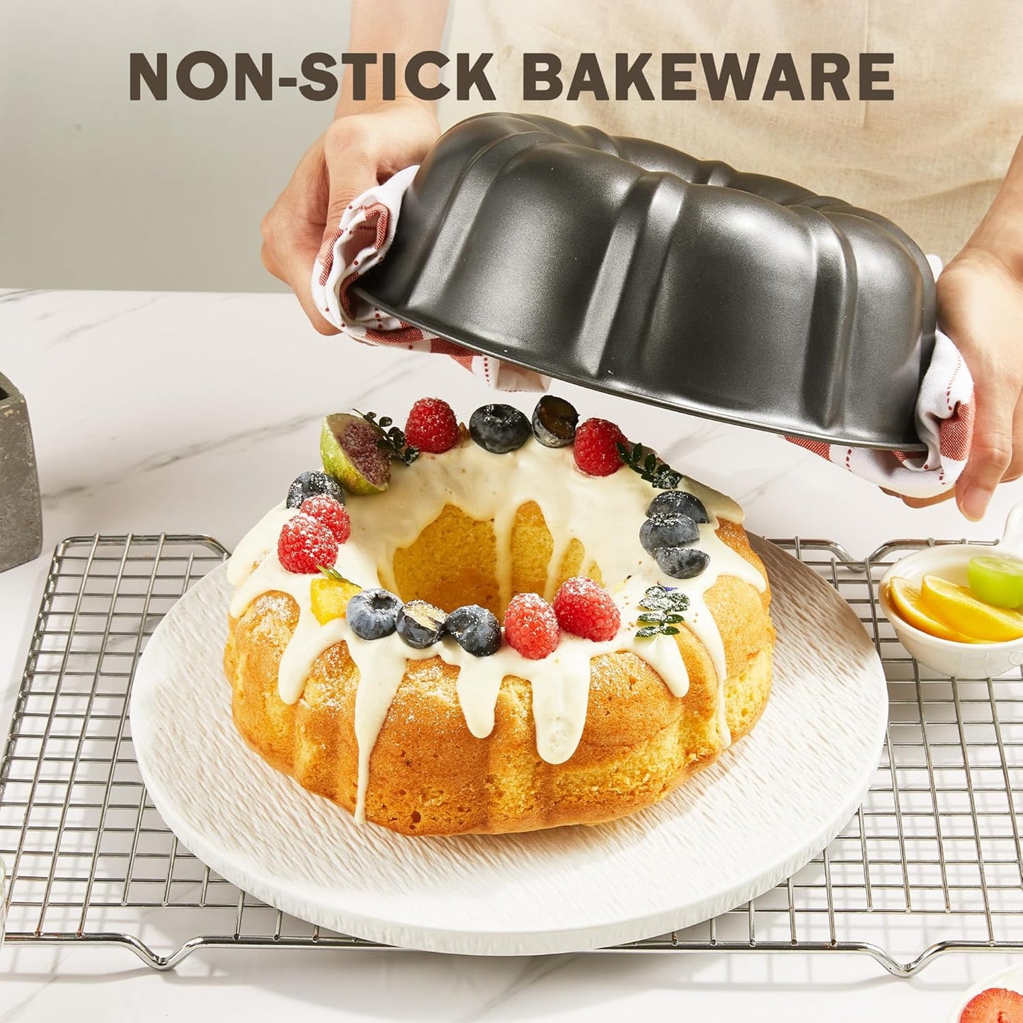 9’’ Non-stick Cake Pan, Heavy Duty Carbon Steel Fluted Tube Round Bundt Baking Pan, Pound, Bundt Pan, Tube Bakeware, Cake Mold