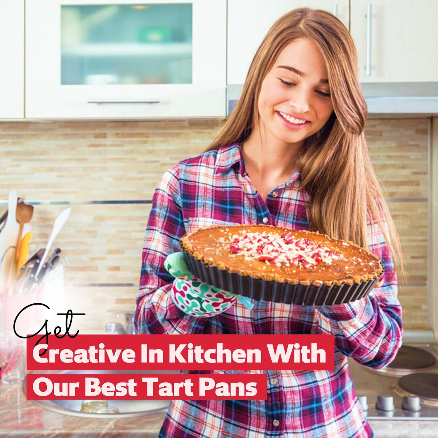 Tart Pan 9 Inch Removable Bottom Carbon Steel Pan