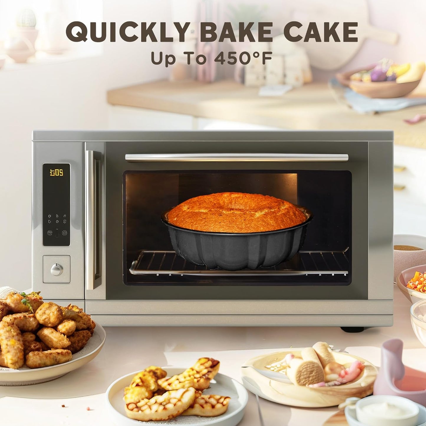 9’’ Non-stick Cake Pan, Heavy Duty Carbon Steel Fluted Tube Round Bundt Baking Pan, Pound, Bundt Pan, Tube Bakeware, Cake Mold